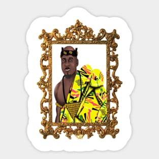 Black African King Melanin Kente Pattern Ghana Pride Gift Sticker